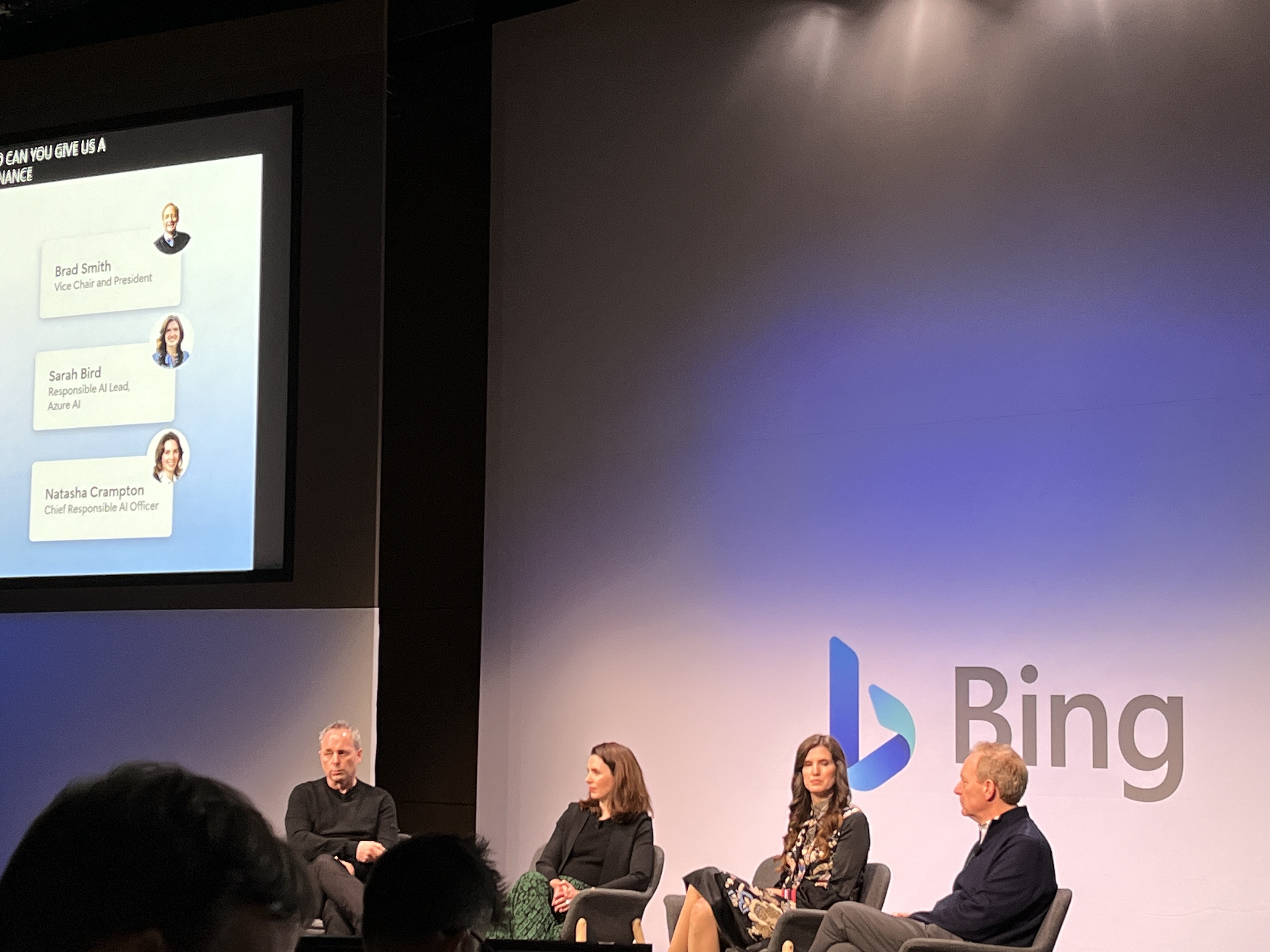 Responsible AI discussion at the new Microsoft bing event