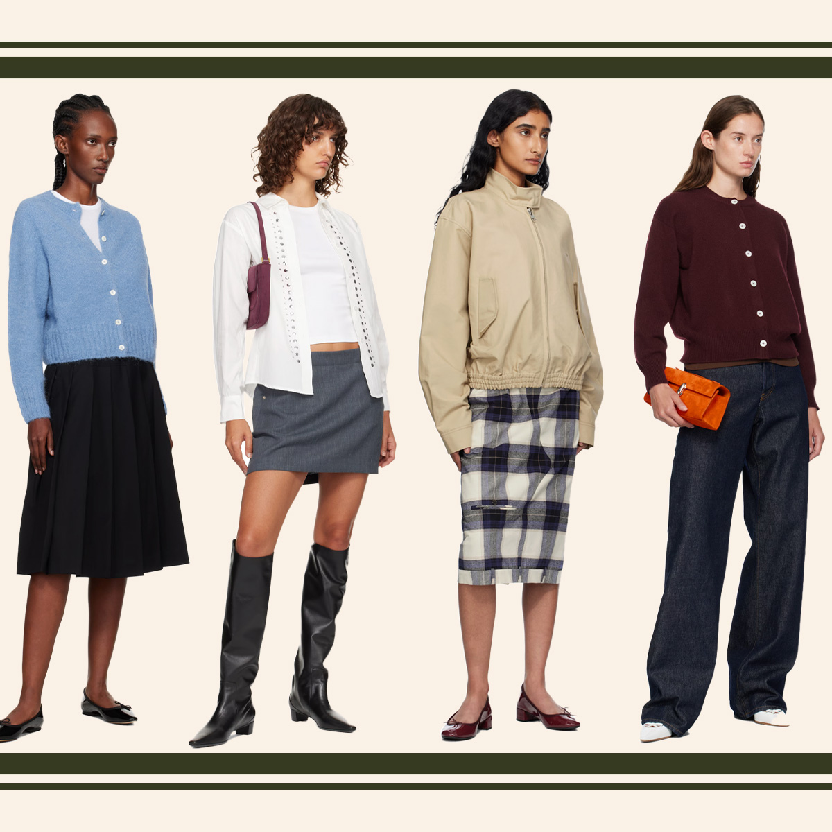 Collage Image of Fall Outfits From SSENSE