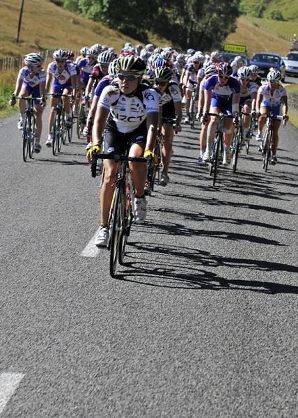 Linda Villumsen (New Zealand National Team) rides tempo as the peloton approaches the final climb of the day up Te Wharau Hill.
