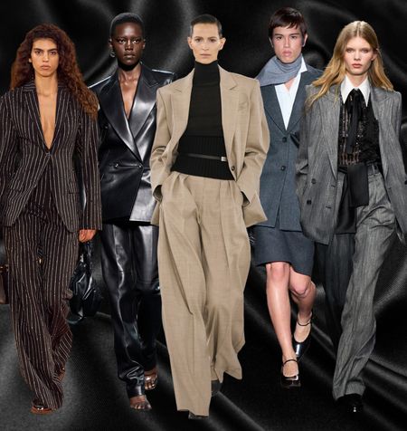 women wearing suits on the fall 2024 runways