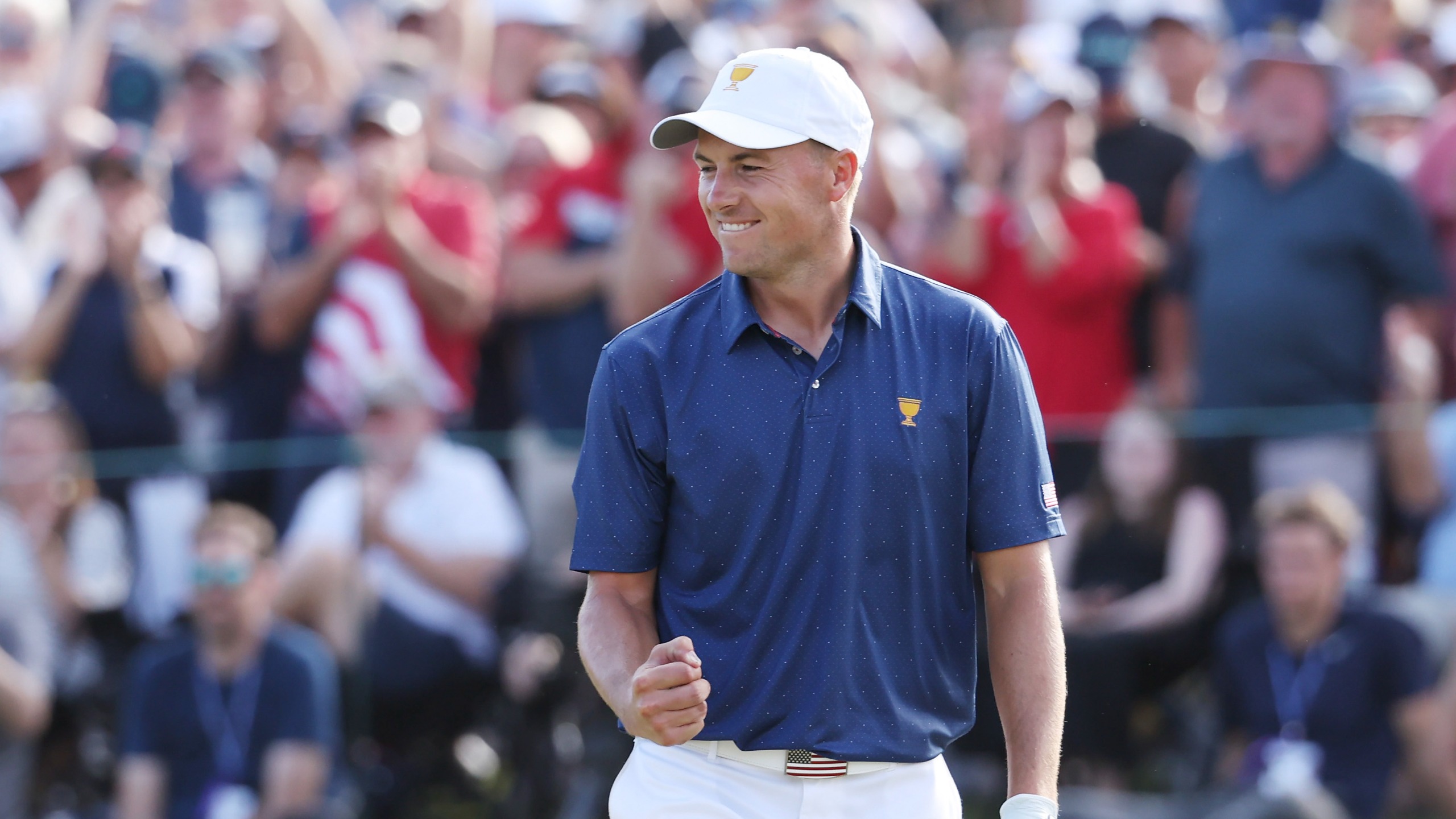 Jordan Spieth in action during the 2022 Presidents Cup.