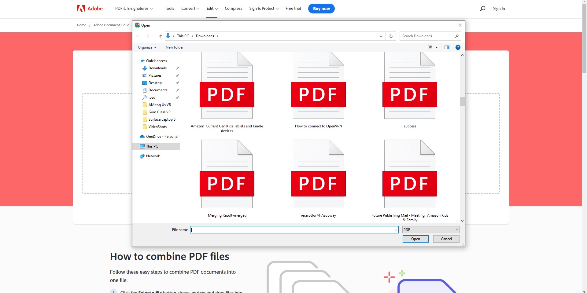 How to combine PDFs