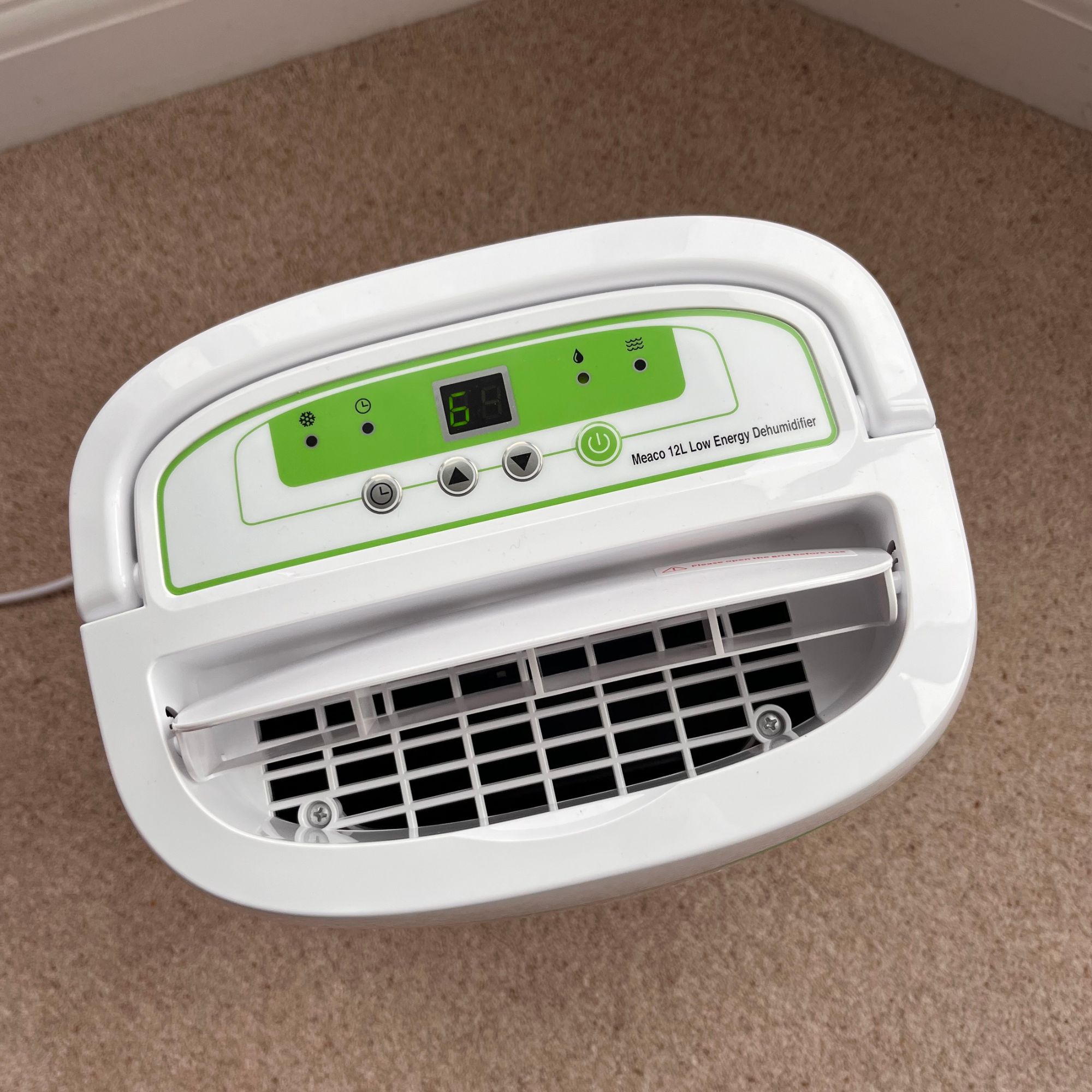 meaco 12l low energy dehumidifier in bedroom