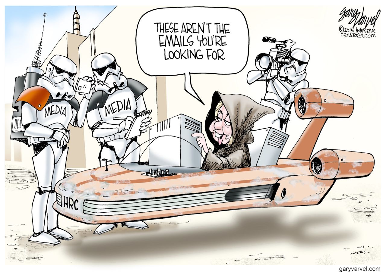 Political cartoon U.S. 2016 Hillary Clinton Star Wars