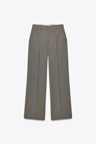 100% Wool Straight Leg Pants Zw Collection