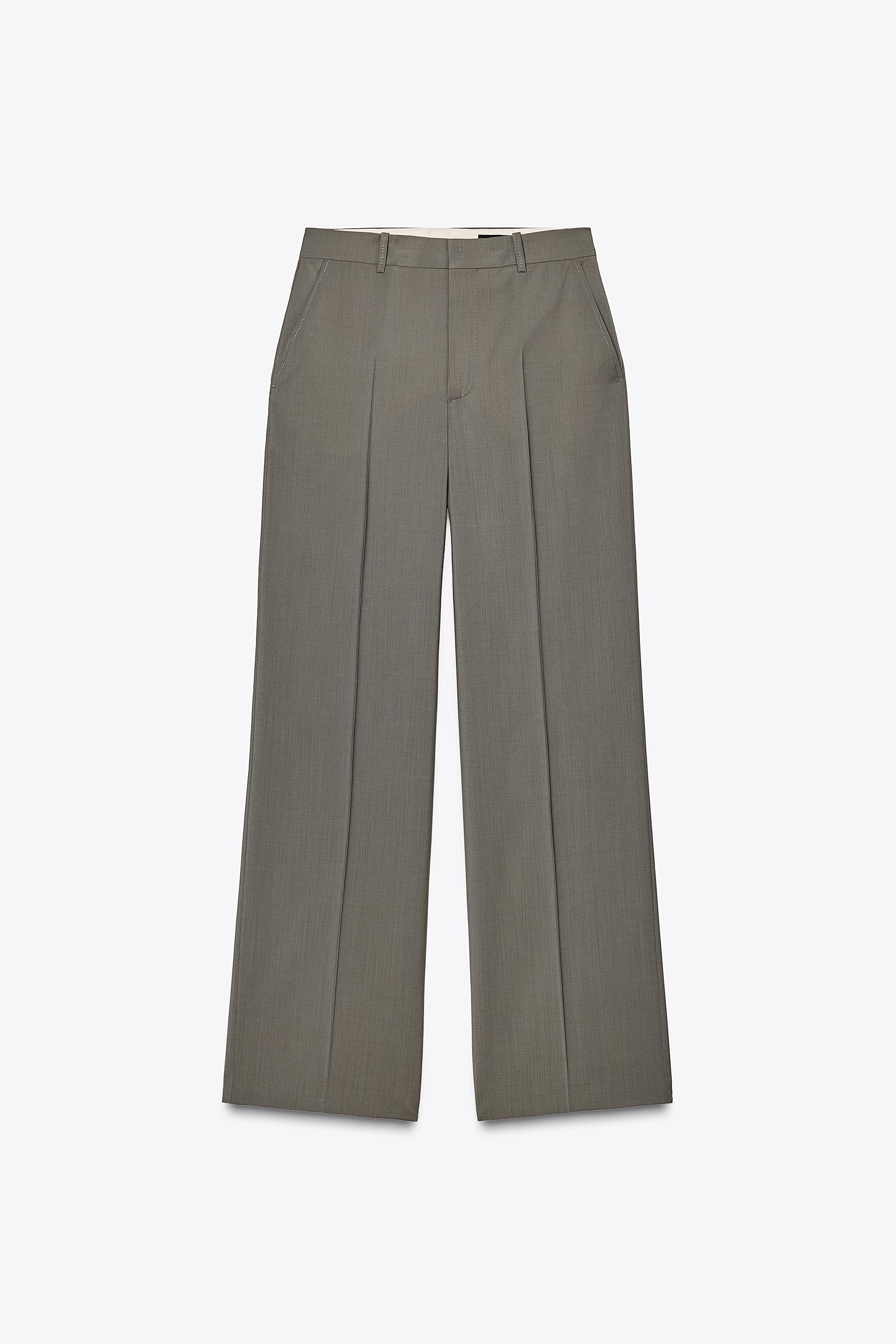 100% Wool Straight Leg Pants Zw Collection