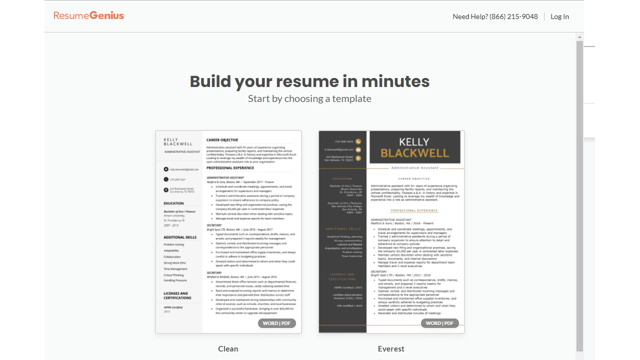resume writing software