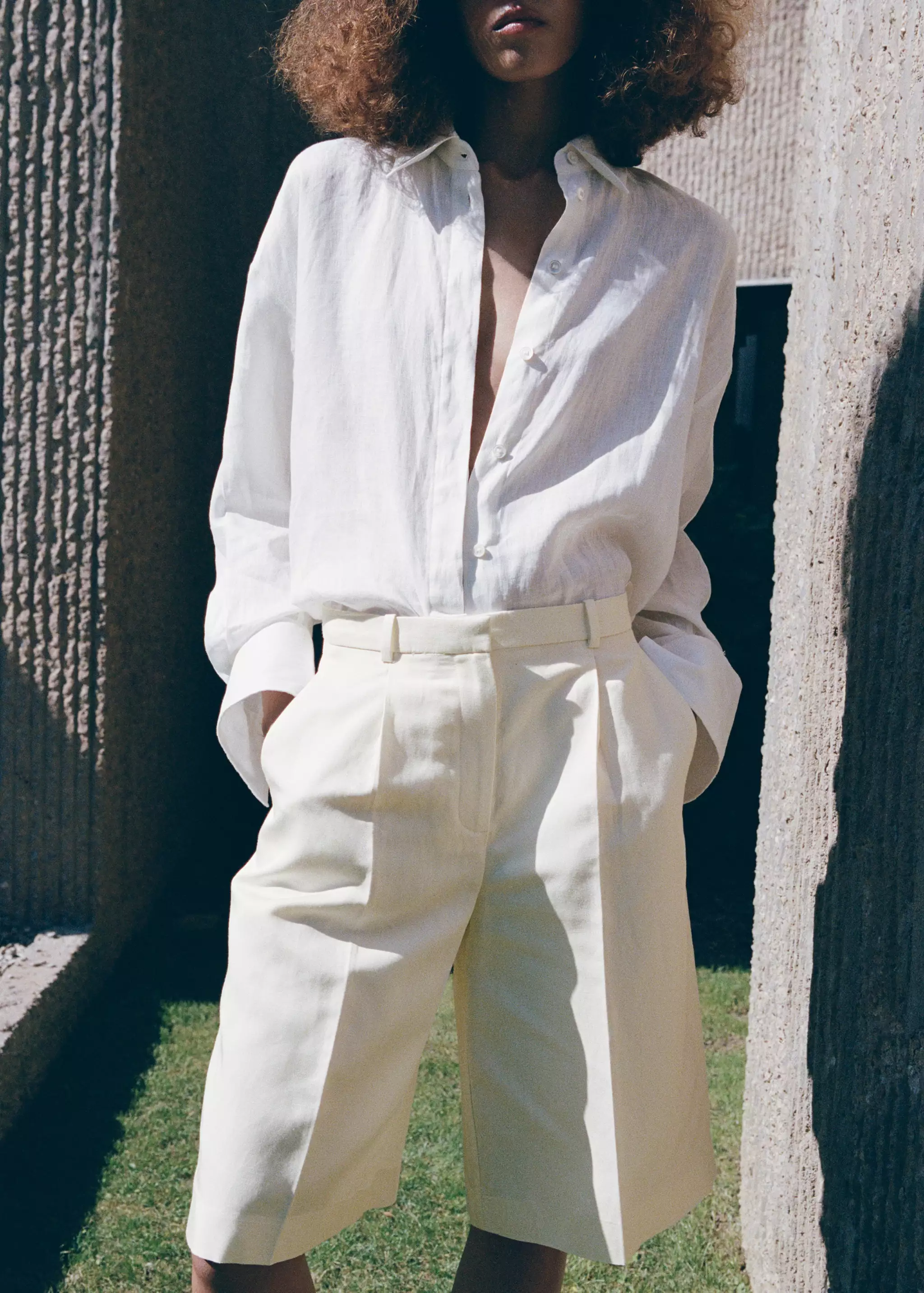 Straight Linen Bermuda Shorts - Women | Mango United Kingdom