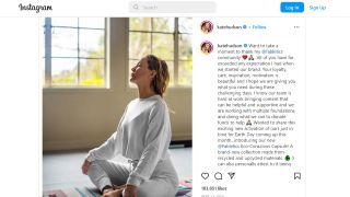 Kate Hudson practicing yoga on Instagram