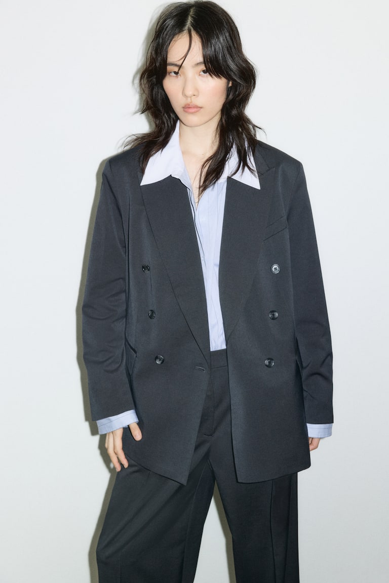 Oversized Twill Blazer