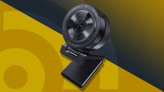 The Razer Kiyo Pro, one of the best webcams, on a yellow background