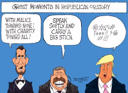 Political cartoon U.S. Presidents Donald Trump 2016 election