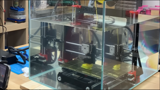 A capture of CPSdrone's underwater 3D printer, A.G.A. during a printing operation.