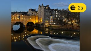 An image of Bath’s Pulteney weir captured using the iPhone 13’s Night Mode