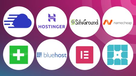 Web Hosting logos on a radar background