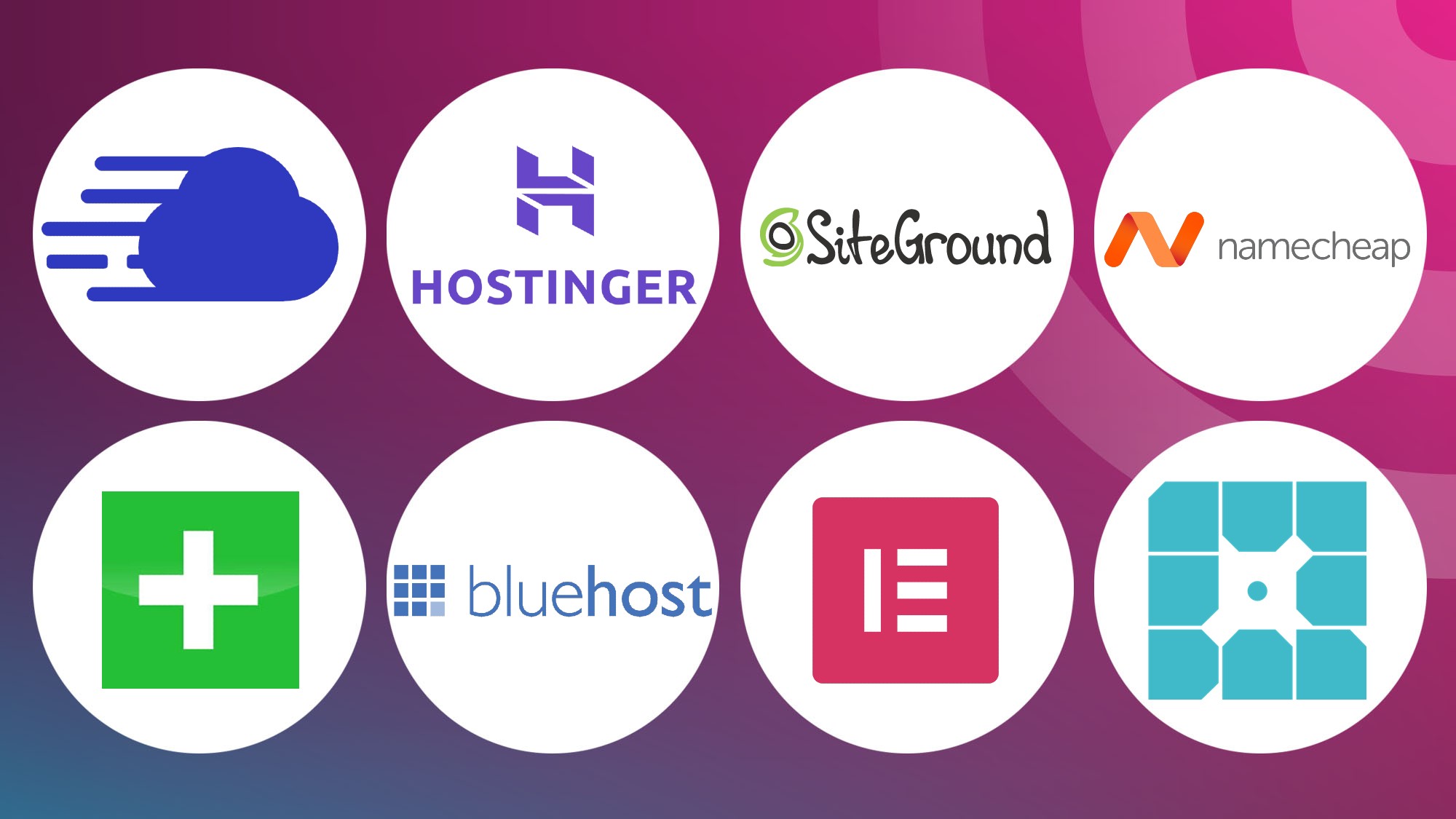 Web Hosting logos on a radar background