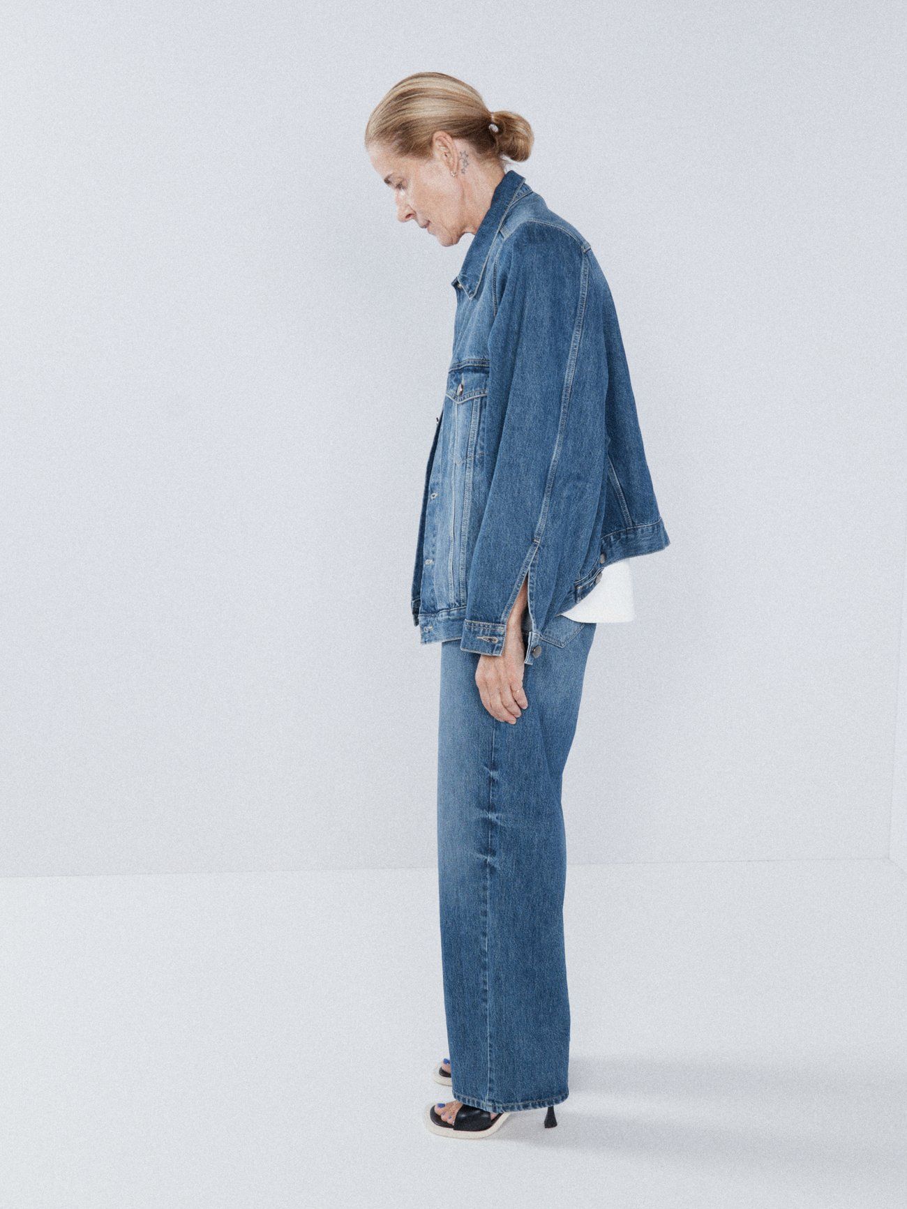 Organic cotton-blend denim Western jacket