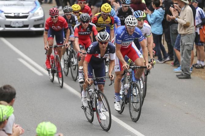 Hausler climbs in the break.