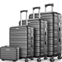 Famistar 4-Piece Hardside Luggage Suitcase Set with 360° Double Spinner Wheels: $429.99