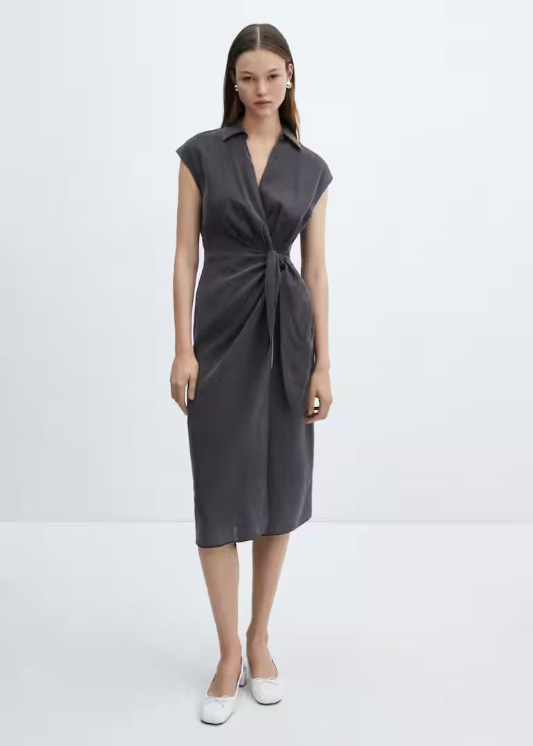 Mango bow modal dress