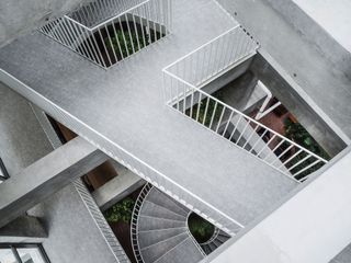 shiroiya hotel staircase interior composition