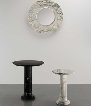 Karl lagerfeld mirrors and pedestal tables