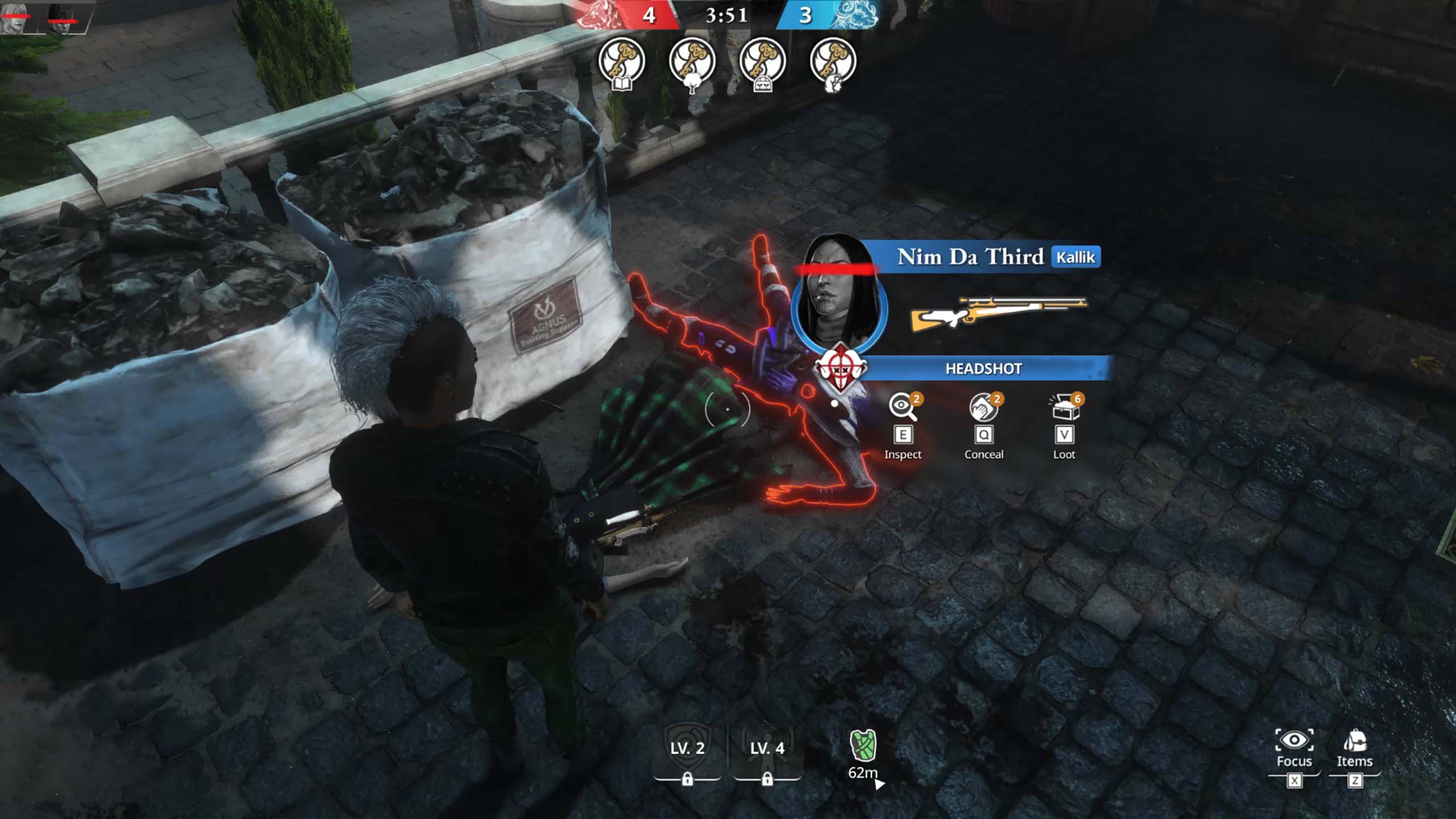 A screenshot from Killer Inn depicting two dead bodies and an explaining on how they were killed