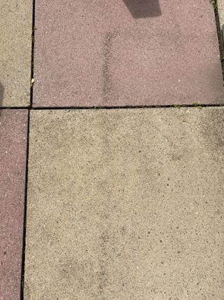 patio slabs after cleaning with pressure washer
