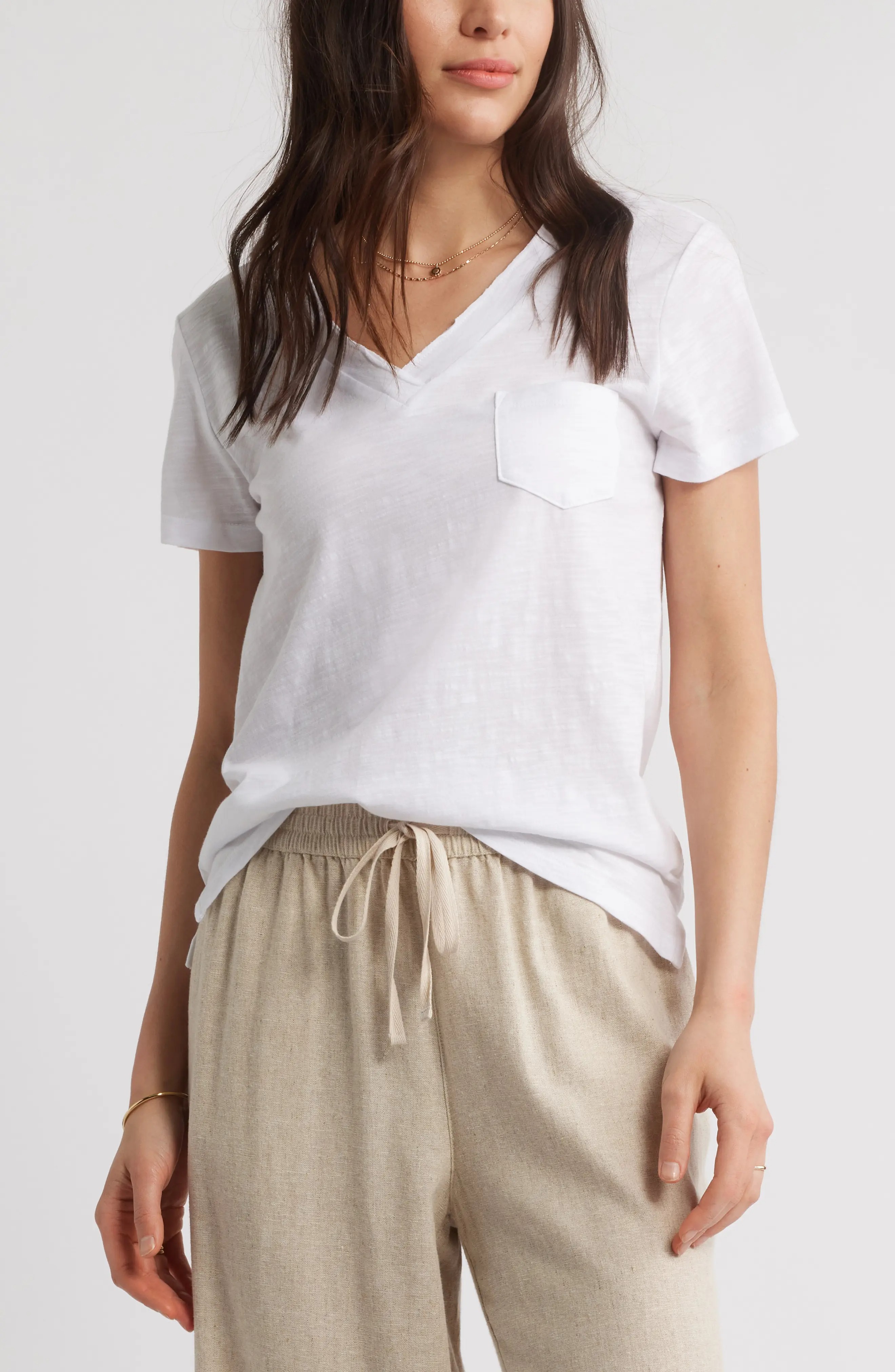 Caslon<sup>®</sup>, Cotton & Modal V-Neck T-Shirt