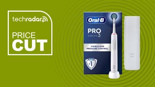 Oral-B Pro 3 on a green background