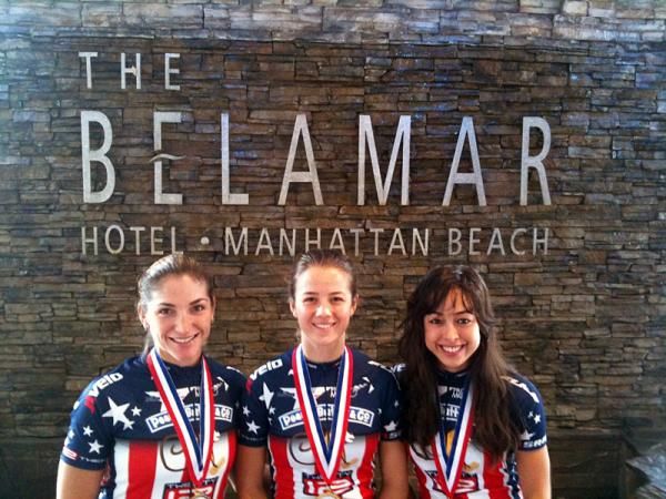 National champions outside team sponsor Larkspur Hotel Group's Belamar Hotel in Manhattan Beach, California.