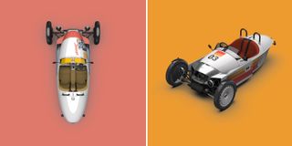 Whoosh Bang Pop and Fast Forward, two liveries from the Morgan Super 3 Origins Collection