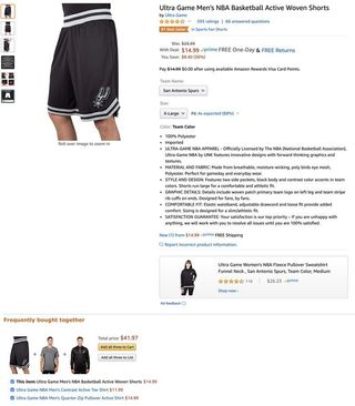 Sportswear frequently bought together