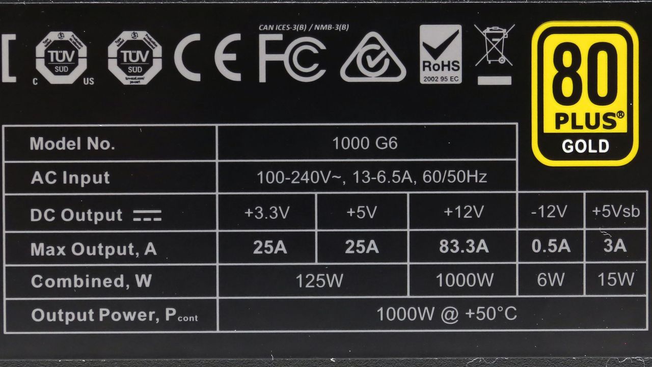 EVGA 1000 G6