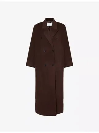 Gaia Oversized Double-Breasted Wool-Blend Coat