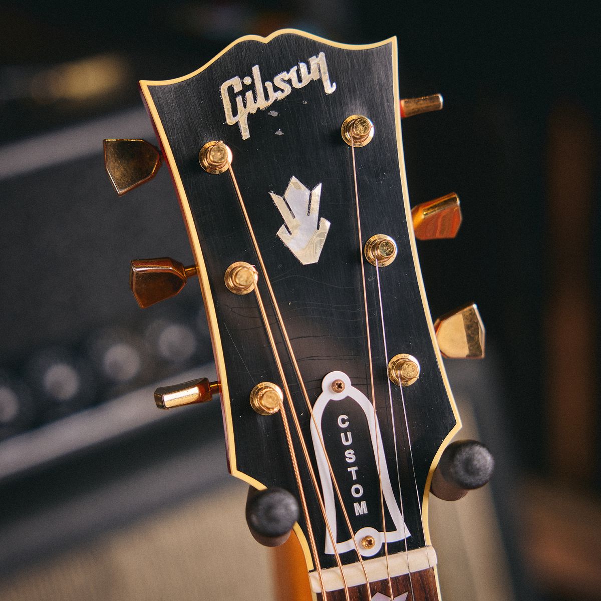 One of several detail photos of the Gibson Jimmy Page Signature SJ-200 acoustic