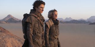 Timothee Chalamet and Rebecca Ferguson as Paul and Jessica in in Dune