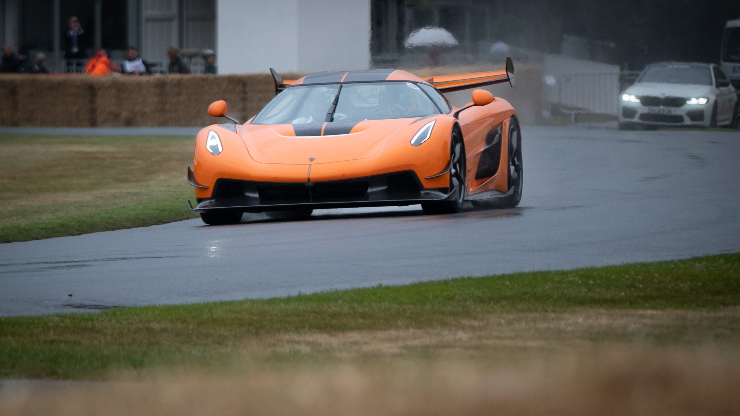 A car racing on as track at Goodwood