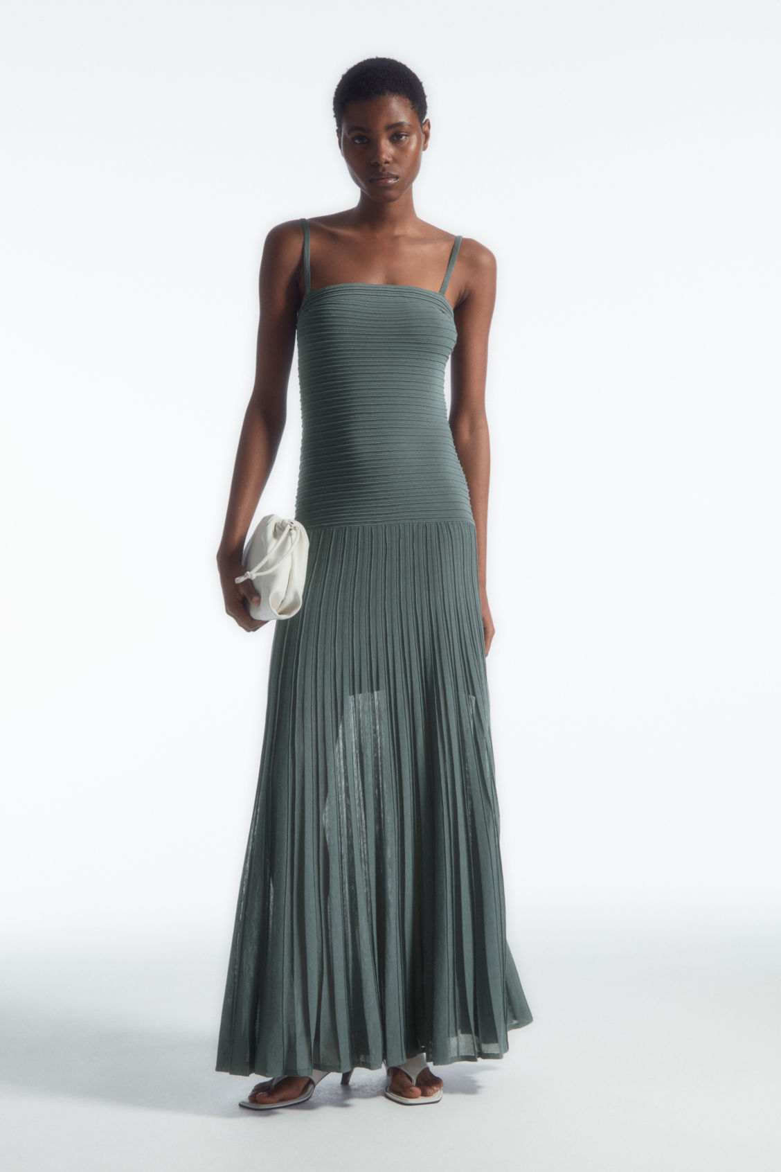Pleated Knitted Maxi Dress
