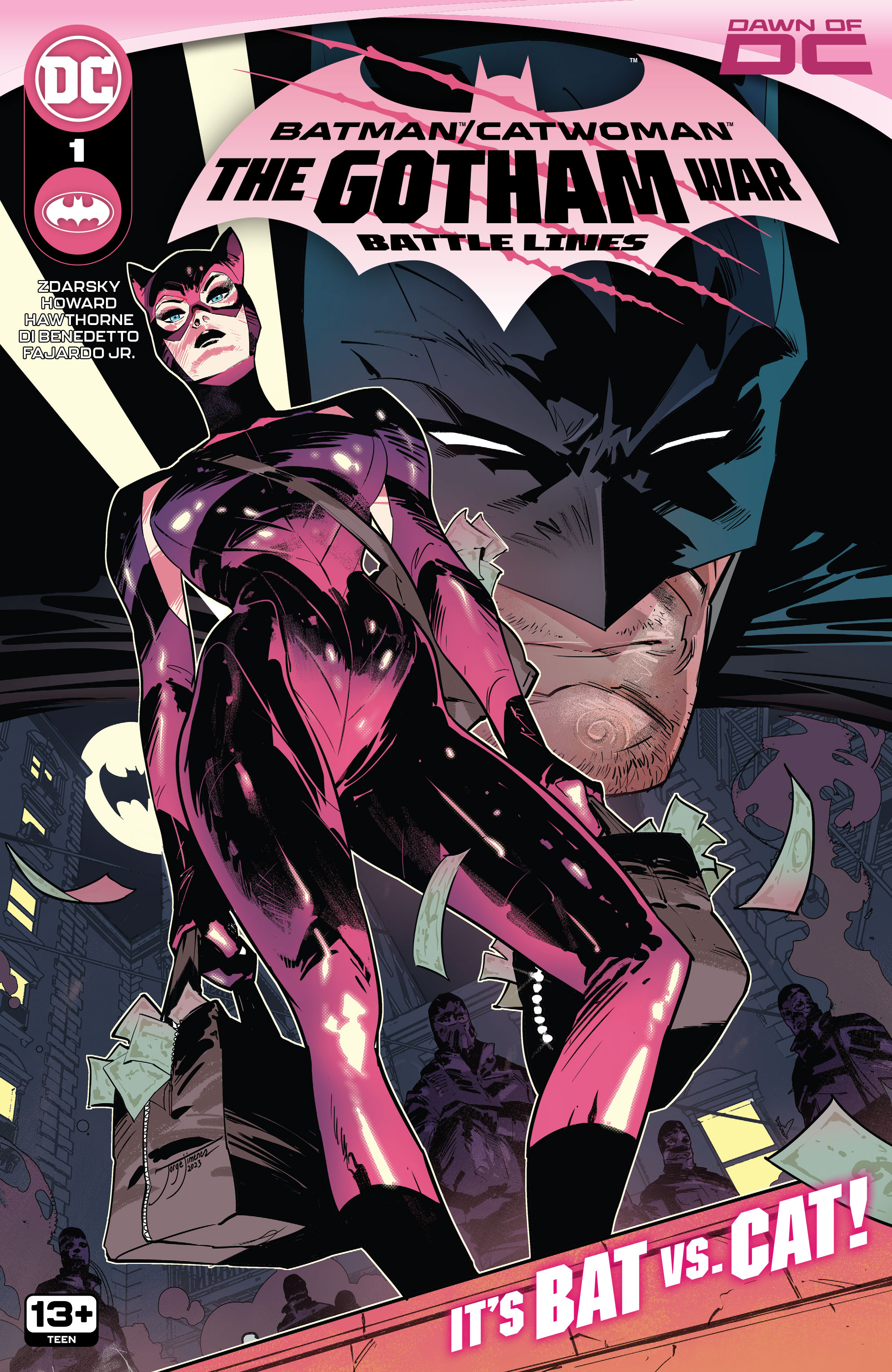 The cover for Batman/Catwoman: The Gotham War: Battle Lines #1