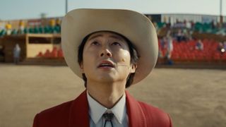 Steven Yeun wearing a cowboy hat in Nope, one of the best Prime Video movies 