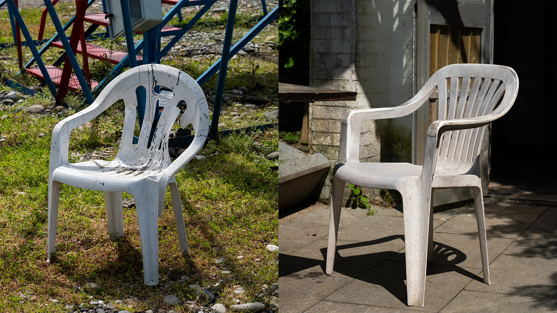 White monobloc chairs (GettyImages-1401008595/GettyImages-1408721374)