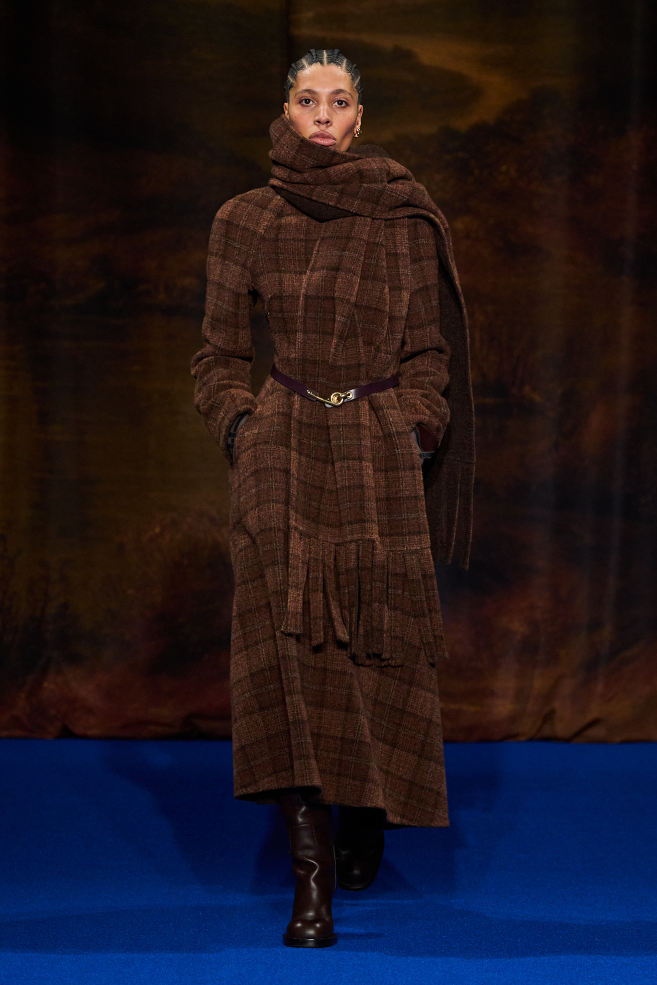 An image of a brown coat on Burberry's autumn/winter 2025 runway.