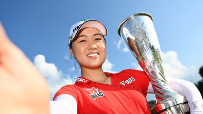 Minjee Lee with 2021 Evian Championship trophy