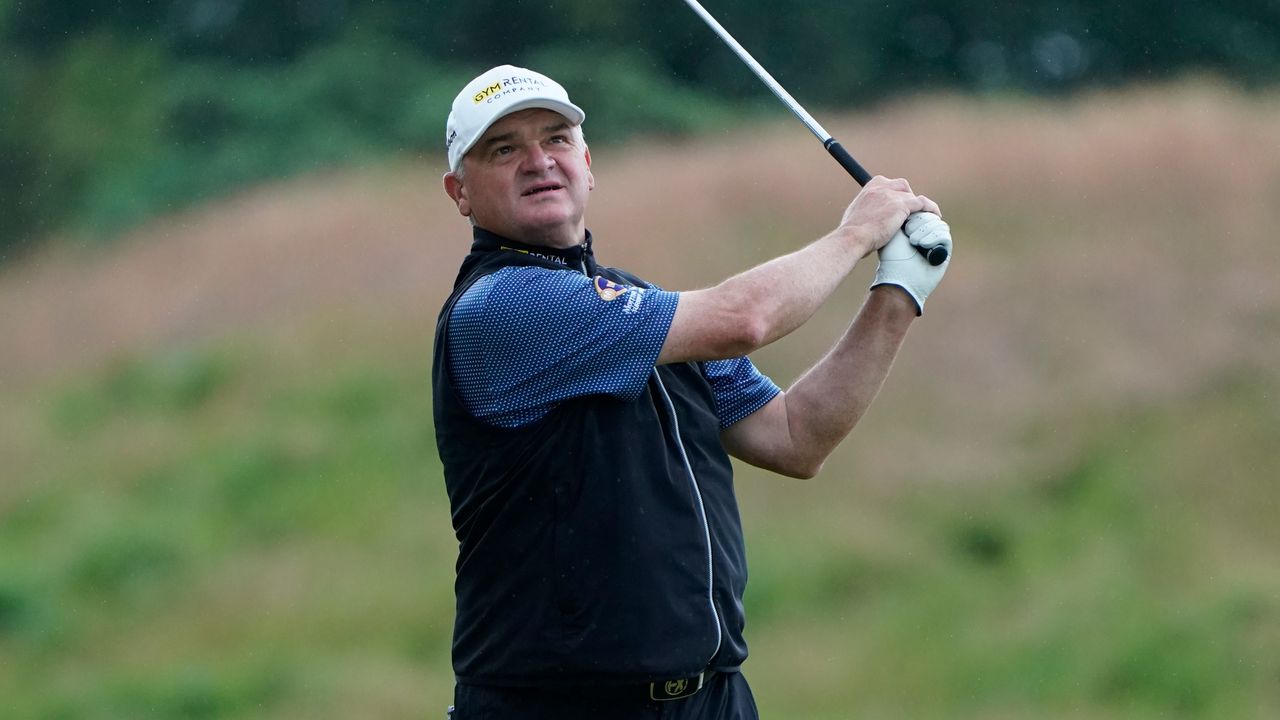 Paul Lawrie hits a golf shot