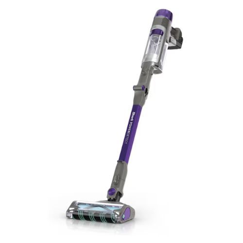 Silver and purple cordless vacuum cleaner