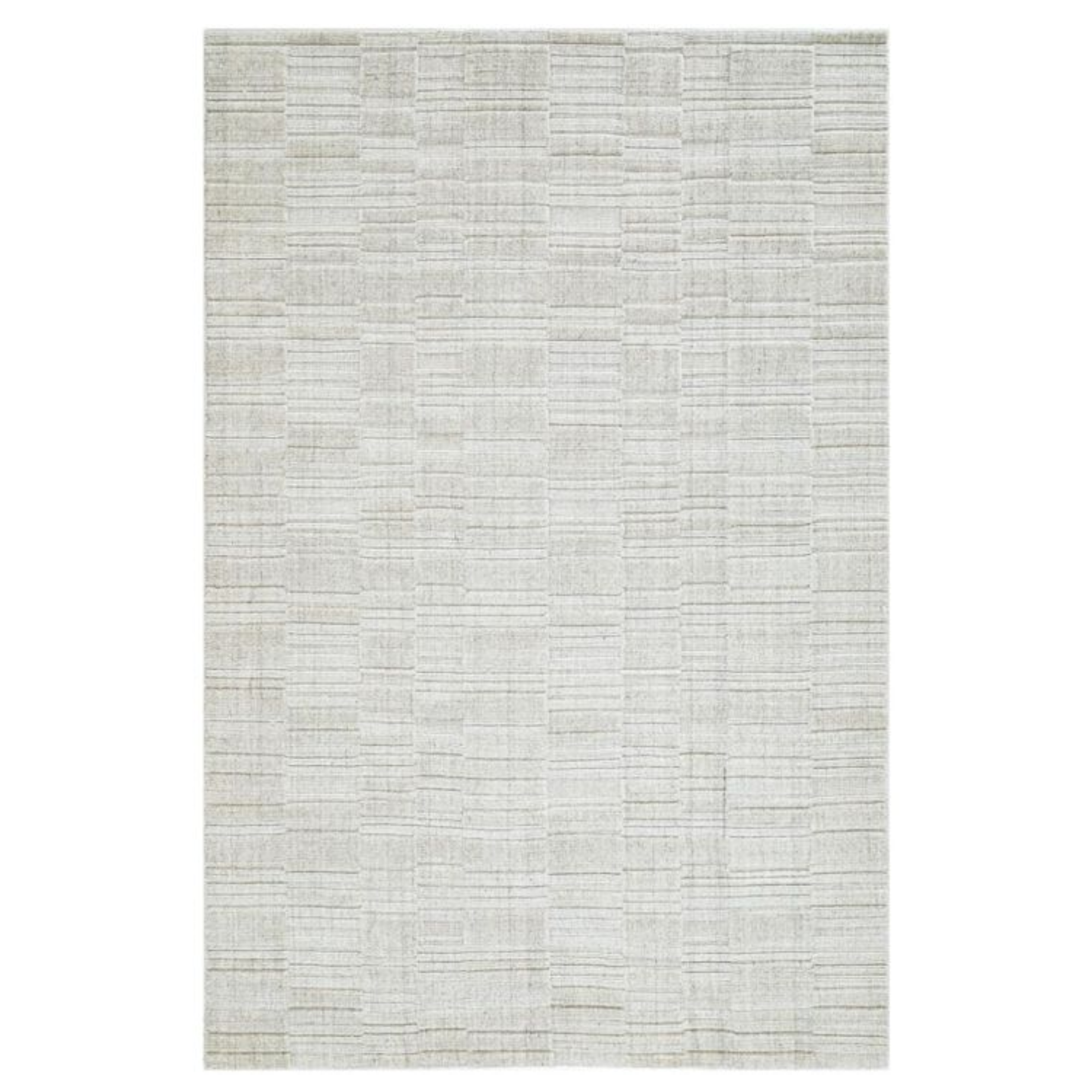 an off-white gray rug with subtle texture