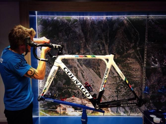 Sven Nys' new Colnago bike is about to be fitted with Shimano disc brakes