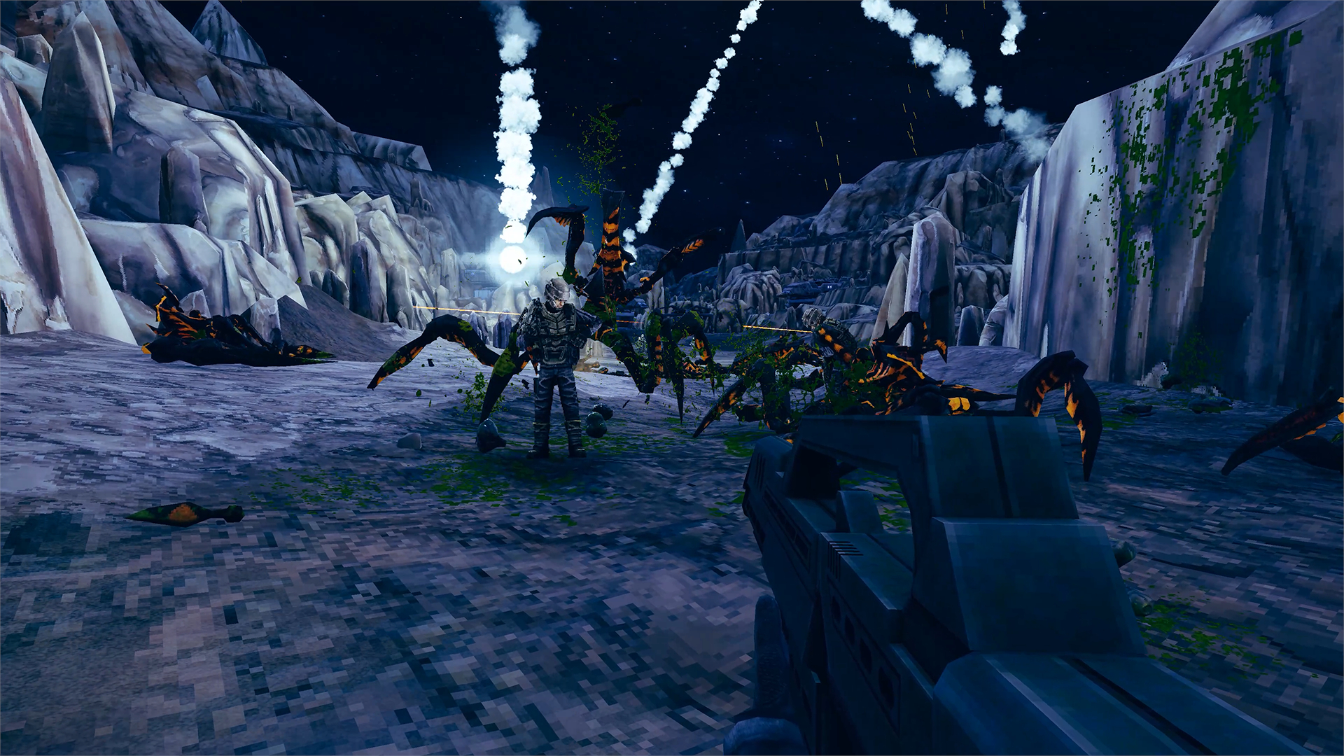 Screenshot from the sci-fi video game "Starship Troopers: Ultimate Bug War!"