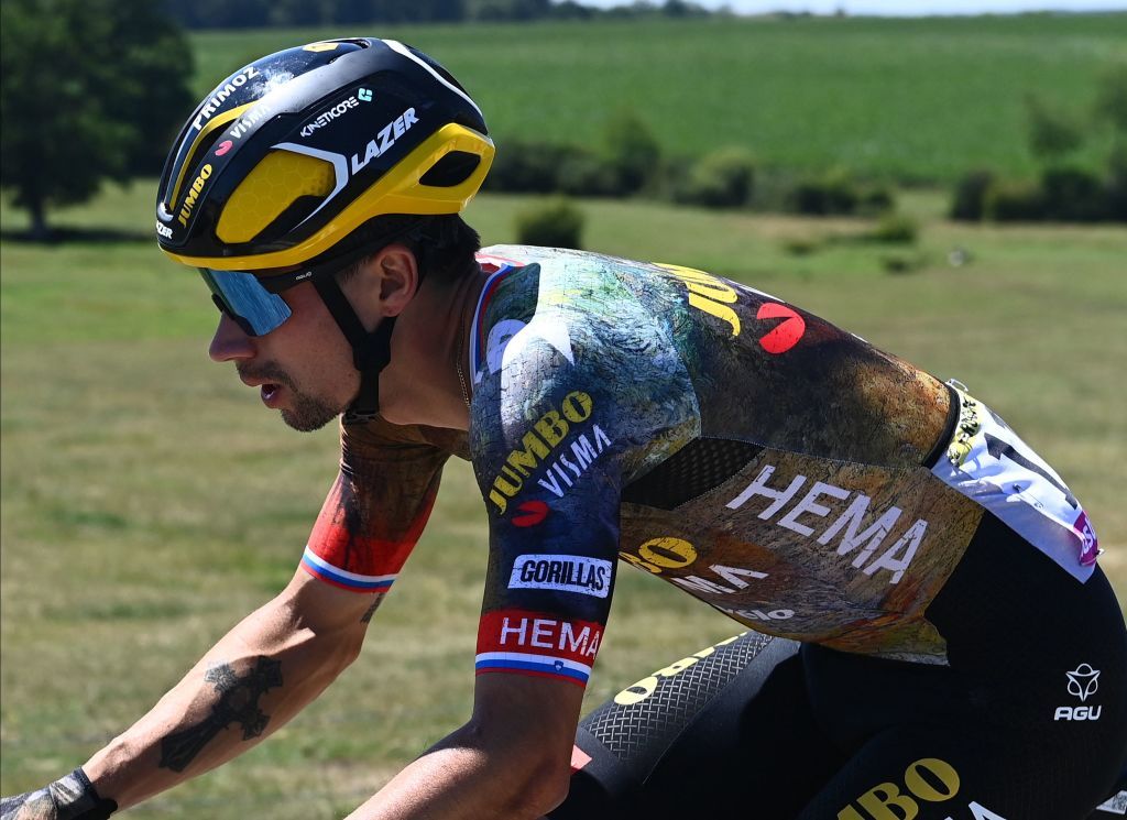 Slovenian Tadej Pogacar of UAE Team Emirates wearing the yellow jersey pictured in action during stage seven of the Tour de France cycling race a 176 km race from Tomblaine to La Super Planche des Belles Filles France on Friday 08 July 2022 This years Tour de France takes place from 01 to 24 July 2022BELGA PHOTO POOL JASPER JACOBS UK OUT Photo by JASPER JACOBS BELGA MAG Belga via AFP Photo by JASPER JACOBSBELGA MAGAFP via Getty Images